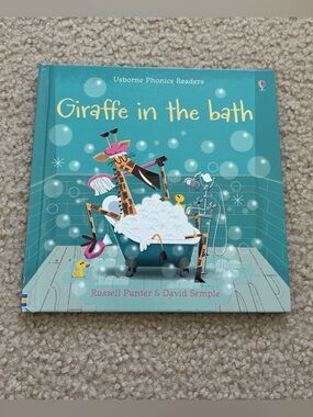 Giraffe in the Bath - Teal Children’s Picture Hardback Book